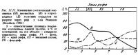 Рис.11.11. Соотношение ветвистых и корковидных колоний кораллов
