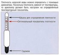 Ареометр - прибор для измерения плотности воды