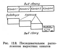 Рис. 12.8. Последовательное расположение выростных каналов