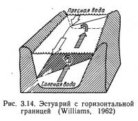 Рис. 3.14. Эстуарий с горизонтальной границей