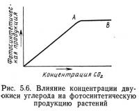 Рис. 5.6. Влияние концентрации двуокиси углерода